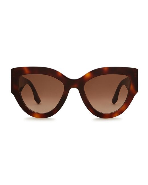 Victoria Beckham Brown Oversized Round-Frame Sunglasses, Sunglasses