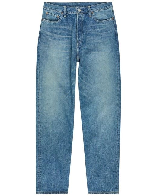 Ssstein Blue Relaxed Straight-Leg Jeans for men