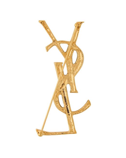 Saint Laurent Metallic Opyum Sculpted Metal Brooch