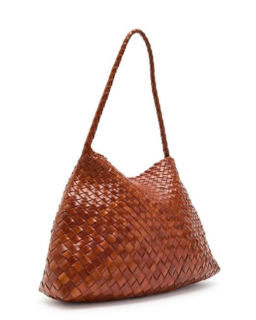 Dragon Diffusion Brown Santa Maria Woven Leather Shoulder Bag