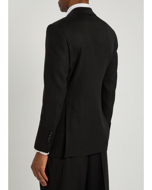 Tom Ford Black Striped Wool Blazer for men