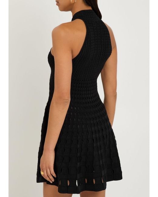 Jonathan Simkhai Black Jenna Textured Cut-Out Knit Mini Dress