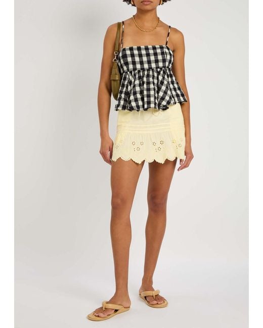 Damson Madder Natural Gabriette Broderie-Anglaise Cotton Mini Skirt