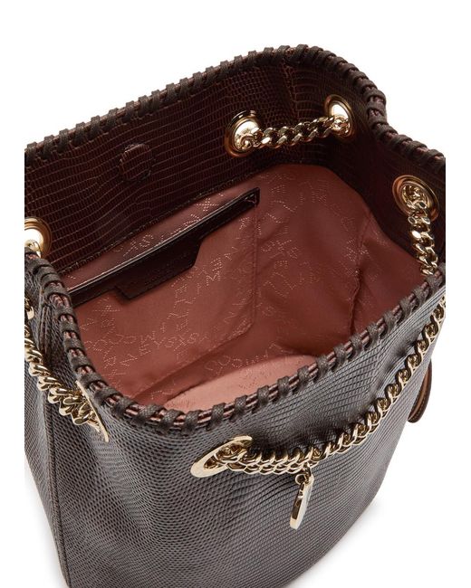Stella McCartney Brown Falabella Python-Effect Faux Leather Bucket Bag