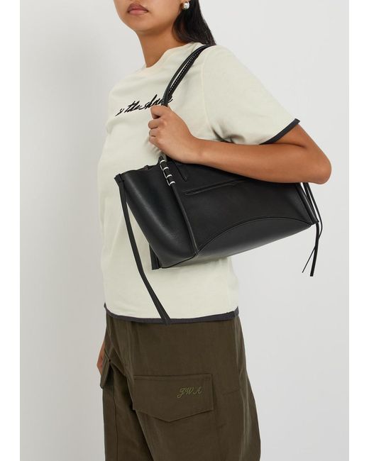 J.W. Anderson Black Elongated Loafer Leather Tote Bag