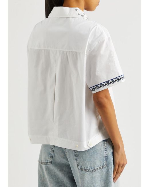 YMC White Wanda Embroidered Cotton-Poplin Shirt