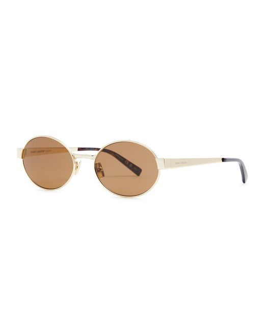 Saint Laurent White Oval-frame Sunglasses