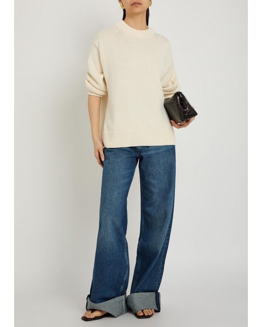 Reformation Blue Cary Wide-Leg Jeans