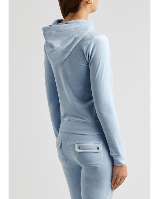 Juicy Couture Blue Robertson Hooded Velour Sweatshirt
