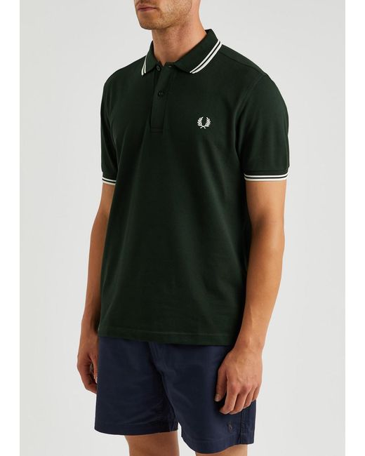 Fred Perry Black M3600 Piqué Cotton Polo Shirt for men