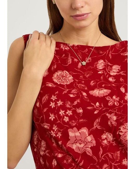Tory Burch Metallic Forget Me Not Floral Pavé 18Kt-Plated Necklace
