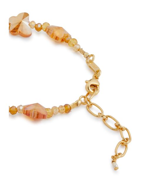 Anni Lu White Butterfly 18kt Gold-plated Beaded Bracelet