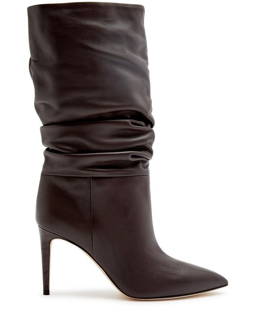 Paris Texas Brown Slouchy 85 Leather Mid-calf Boots