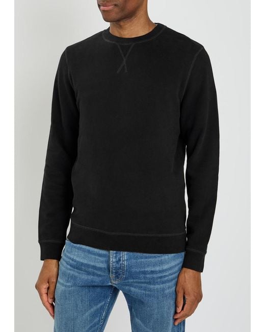 Sunspel Black Crew-Neck Cotton Sweatshirt for men