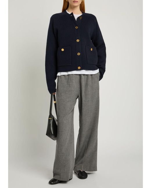 Totême Blue Wool-Blend Cardigan