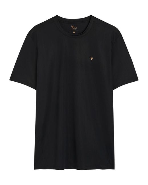 Now You Live Black Shearsby Logo-Print Jersey T-Shirt for men