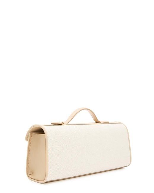 SAVETTE Natural Slim Symmetry Canvas And Leather Pochette