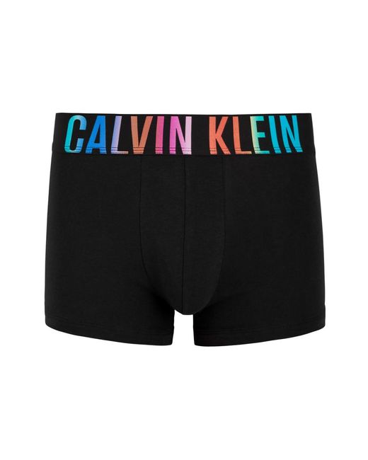 Calvin Klein Black Intense Power Pride Logo Stretch-Cotton Trunks for men