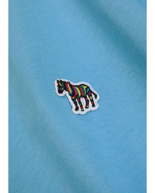 Paul Smith Blue Appliquéd Cotton T-Shirt for men