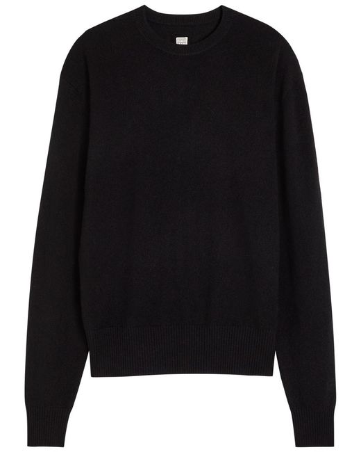 Totême Black Classic Crew-Neck Cashmere Jumper