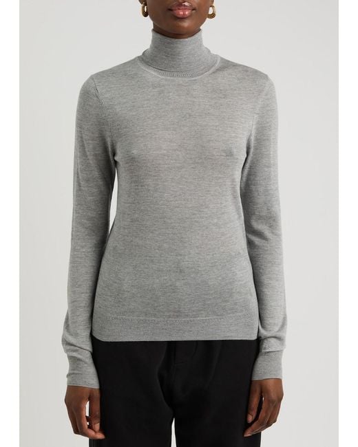 Saint Laurent Gray Cassandre Wool Sweater