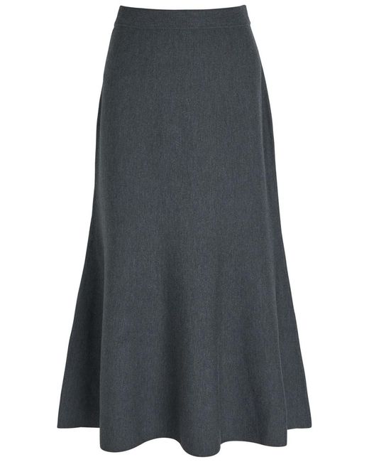 Jonathan Simkhai Gray Atwood Wool Midi Skirt