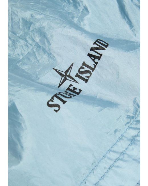 Stone Island Blue Camo-Print Nylon Swim Shorts for men