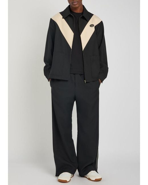 Valentino Garavani Black Panelled Woven Jacket for men