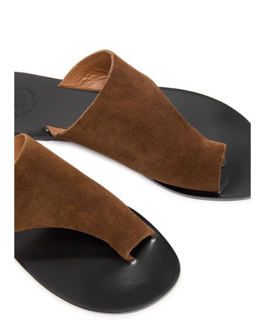 Atp Atelier Brown Rosa Suede Thong Sandals