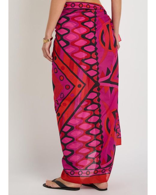 Emilio Pucci Red Printed Cotton Sarong