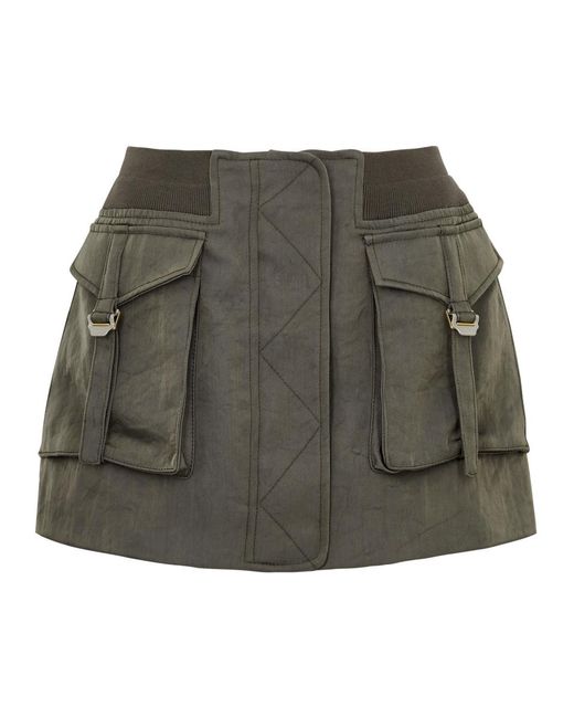 Dion Lee Gray Aviator Nylon Mini Skirt