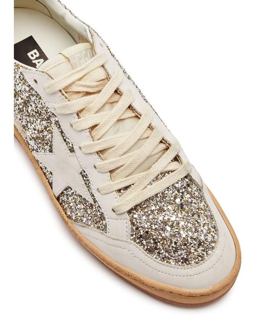 Golden Goose Deluxe Brand White Ball Star Panelled Glittered Sneakers