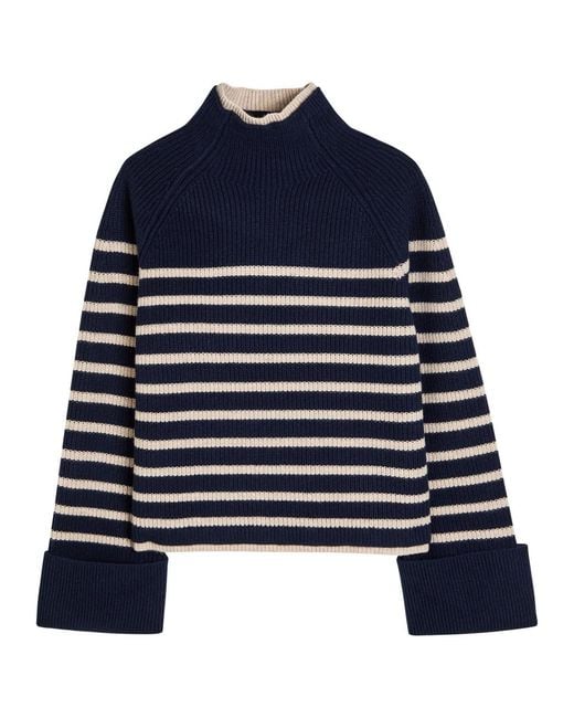 Rag & Bone Blue Ilaria Striped Wool Jumper
