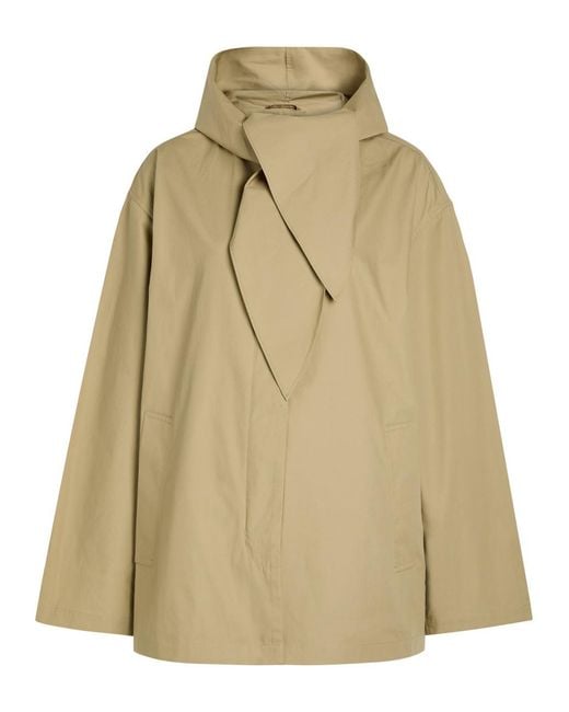 Totême Natural Hooded Scarf-Effect Cotton Jacket