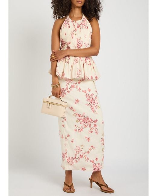 Agua Bendita Multicolor Lirica Floral-Print Linen Maxi Skirt