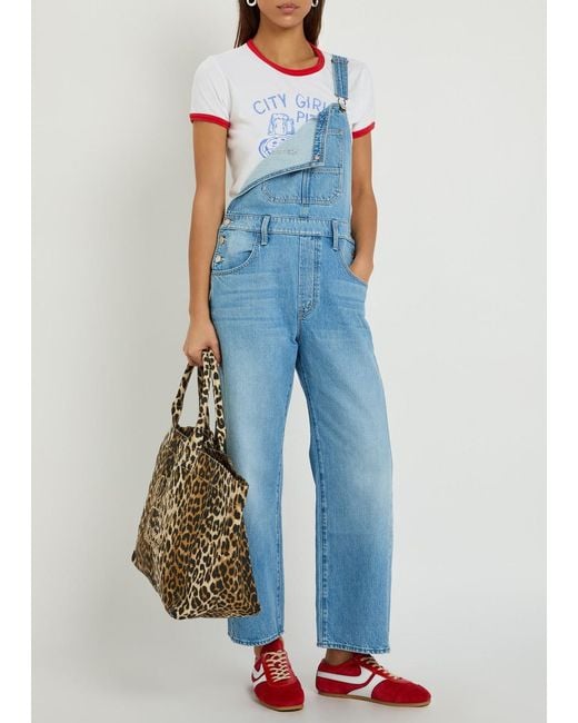Mother Blue The Half-Pipe Denim Overalls