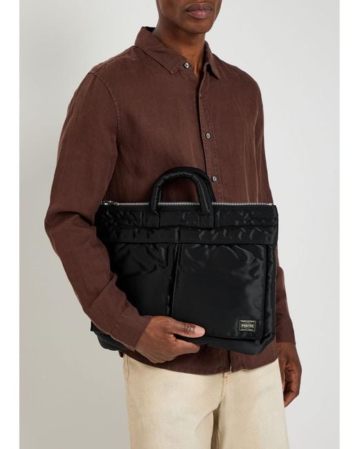 Porter-Yoshida and Co Black Tanker Helmet Short Nylon Tote for men