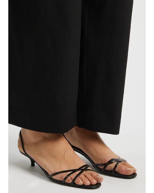 The Row Black Harlow 35 Leather Slingback Sandals