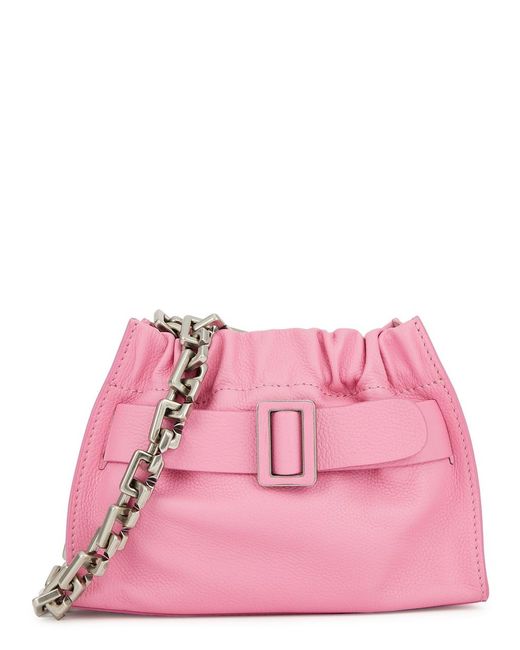 Boyy Pink Scrunchy Leather Shoulder Bag