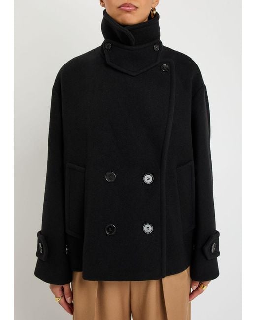 Chloé Black Double-Breasted Wool-Blend Jacket