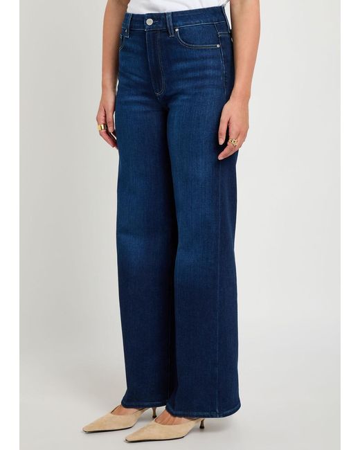 PAIGE Blue Anessa Wide-Leg Jeans