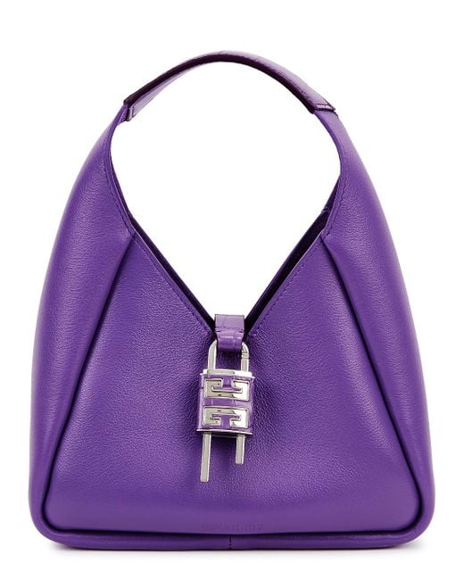 Givenchy Purple G-hobo Mini Leather Top Handle Bag