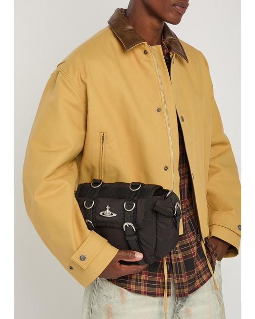 Vivienne Westwood Black Rocky Orb Woven Satchel for men