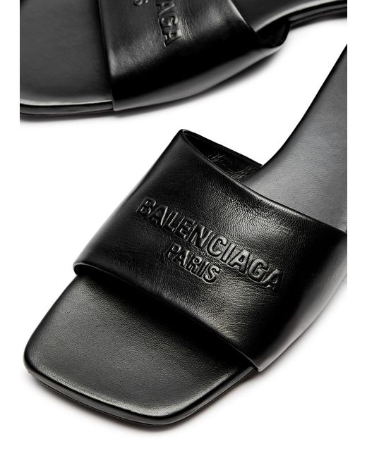 Balenciaga Duty Free Leather Sliders in Black Lyst Balenciaga Duty Free Leather Sliders in Black Lyst