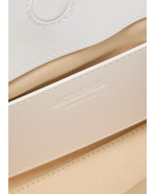 Jacquemus White Le Calisson Glossed Leather Shoulder Bag