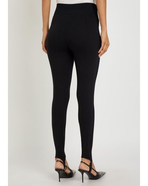 Spanx Black Ponte Stirrup Stretch-Jersey Leggings