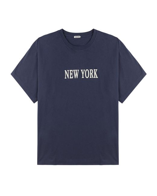 Bode Blue New York Printed Cotton T-shirt for men