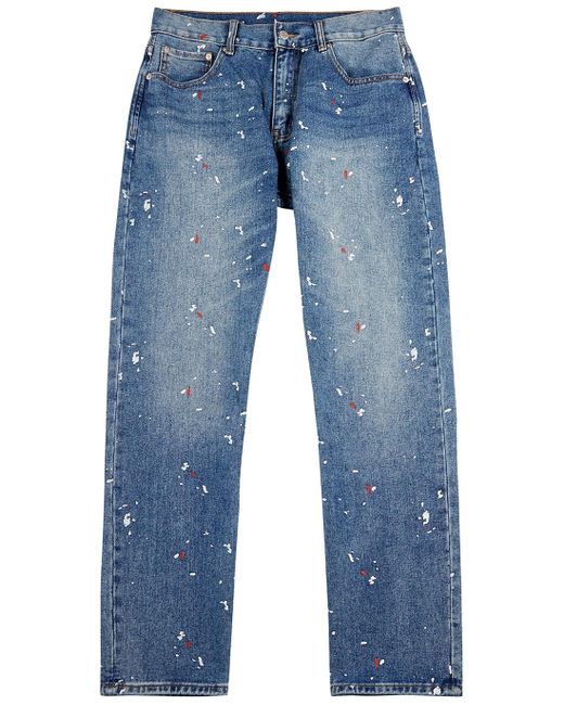 BBCICECREAM Denim Astro Blue Logo Straight-leg Jeans for Men | Lyst