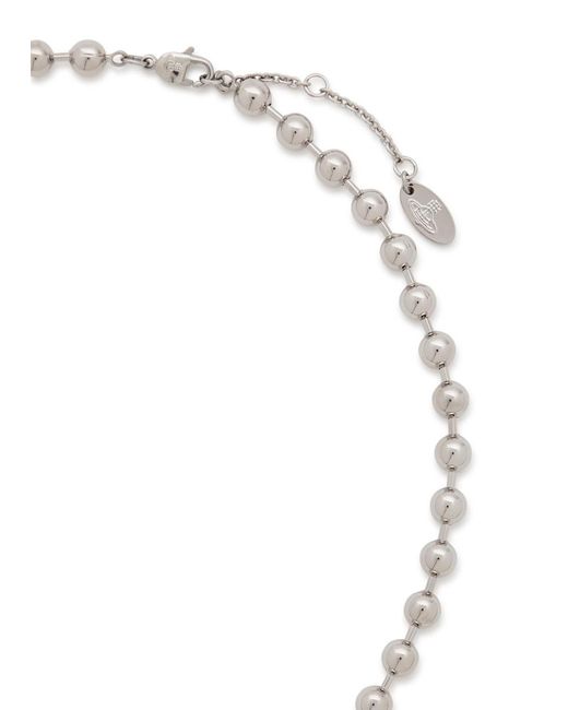 Vivienne Westwood White Thames Mini Bas Relief Orb Necklace