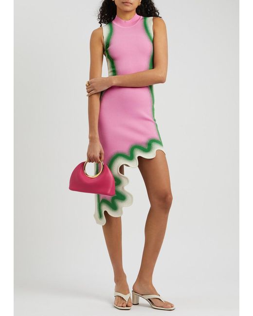 Ph5 Pink Brooklyn Intarsia Stretch-Knit Midi Dress